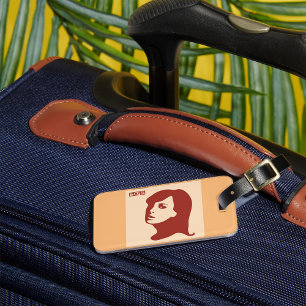 Retro 1960s Minimalist Woman Illustration Art Luggage Tag