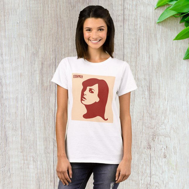 Retro 1960s Minimalist Woman Illustration Art T-Shirt (Creator Uploaded)
