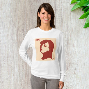 Retro 1960s Minimalist Woman Illustration Art T-Shirt