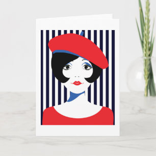 Retro 1960s Young Woman Card