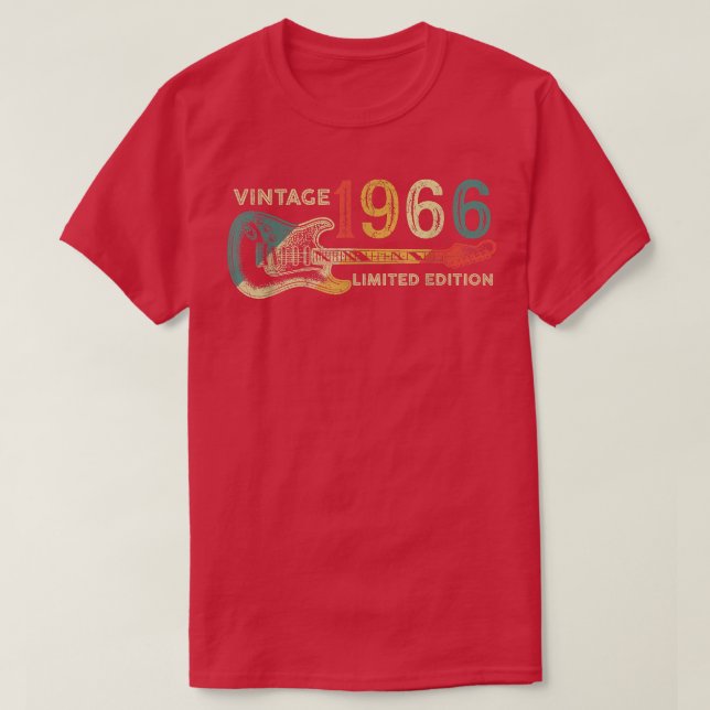 Retro 1966 birthday gift for men Guitar Player 56t T-Shirt (Design Front)