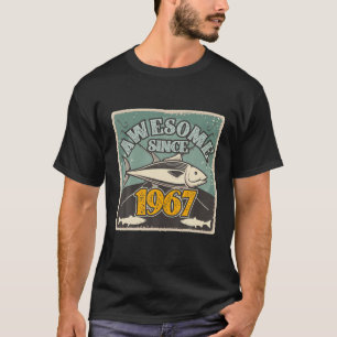 Retro 1967 55 Year Old Fishing Lover 55Th Birthday T-Shirt