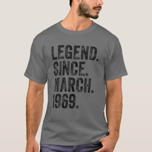 Retro 1969 Birthday March Born Legend Since 1969 T-Shirt