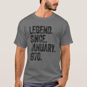 Retro 1970 Birthday January Born Legend Since 1970 T-Shirt