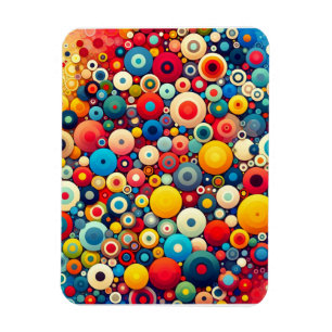 Retro 1970s colorful circles magnet