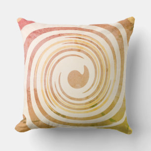 Retro 1970s Colours Swirl Throw Pillow