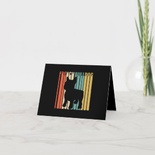 Retro 1970s Dog Silhouette French Bulldog Gift Card