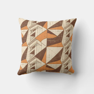 Retro 1970s Geometric Arch Pattern in Burnt Sienna Cushion