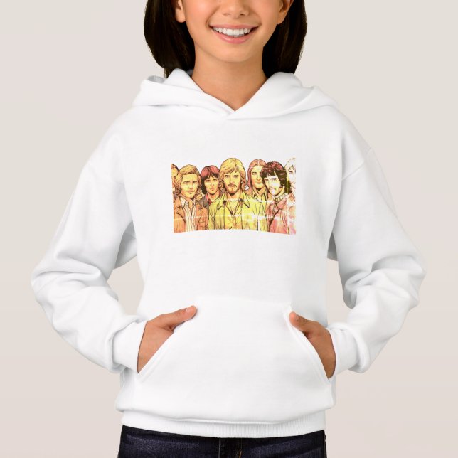 Retro 1970s Group of Men on Cosy Long Sleeve White (Front)