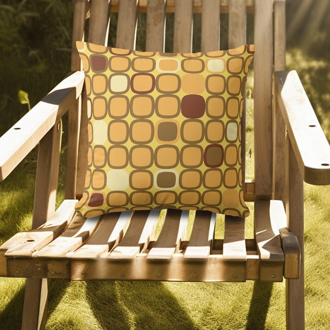 Retro 1970's Harvest Gold Pattern Outdoor Cushion (Creator Uploaded)
