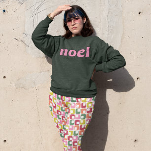 Retro 1970s Lettering Noel Christmas Graphic Sweatshirt