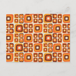 Retro 1970s Mid Century Orange and Brown Geometric Postcard