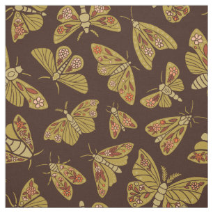 Retro 1970s Moths Fabric