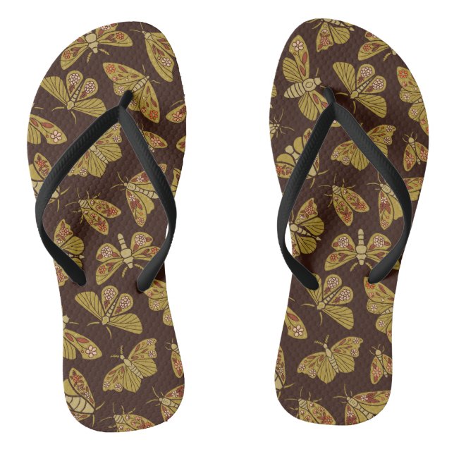 Retro 1970s Moths Jandals (Footbed)