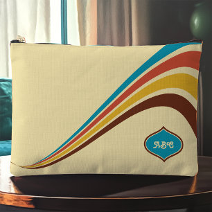 Retro 1970's Stripes Monogram Accessory Pouch