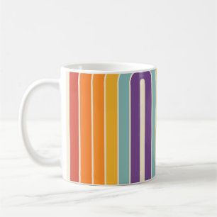 Retro 1970s Style Arched Stripes Geometric Pattern Coffee Mug
