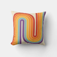 Retro 1970s Style Arched Stripes Geometric Pattern