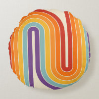 Retro 1970s Style Arched Stripes Geometric Pattern