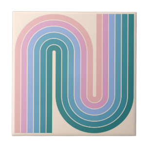 Retro 1970s Style Arched Stripes Geometric Pattern Tile