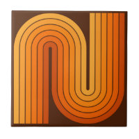 Retro 1970s Style Arched Stripes Geometric Pattern