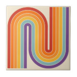 Retro 1970s Style Arched Stripes Geometric Pattern Tile<br><div class="desc">Colourful 70s Retro Vintage Style Geometric Pattern.</div>