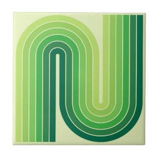 Retro 1970s Style Arched Stripes Geometric Pattern Tile