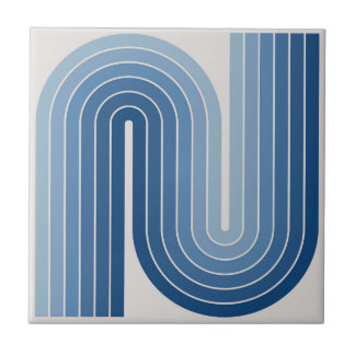 Retro 1970s Style Arched Stripes Geometric Pattern Tile