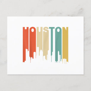 Retro 1970's Style Houston Texas Skyline  Postcard