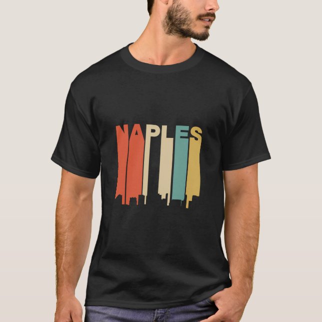 Retro 1970'S Style Naples Florida Skyline Hoodie T-Shirt (Front)