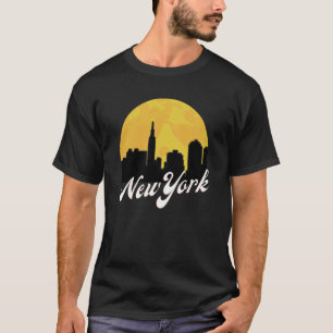 Retro 1970's Style New York City Skyline Sunset T-Shirt