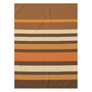 Retro 1970s Style Sporty Stripes Tablecloth