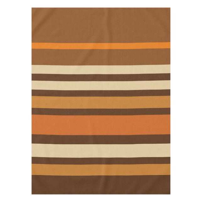 Retro 1970s Style Sporty Stripes Tablecloth (Front)