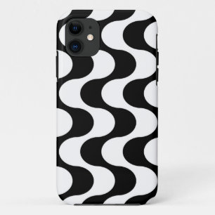 Retro 1970s Style Wavy Op-Art Stripe Pattern Case-Mate iPhone Case