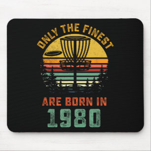 Retro 1980 40th Birthday Disc Golf Gift 40 Year Ol Mouse Pad