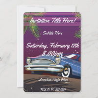 Retro 1980s Car neon poster