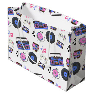 Retro 1980's Era Music Birthday Large Gift Bag