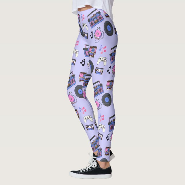Retro 1980's Era Music Nostalgic Leggings (Left)