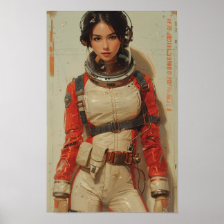 Retro 1980s Japanese Sci-Fi AV Magazine Cover Post Poster