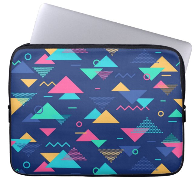 Retro 1980's Pattern Laptop Sleeve (Front)