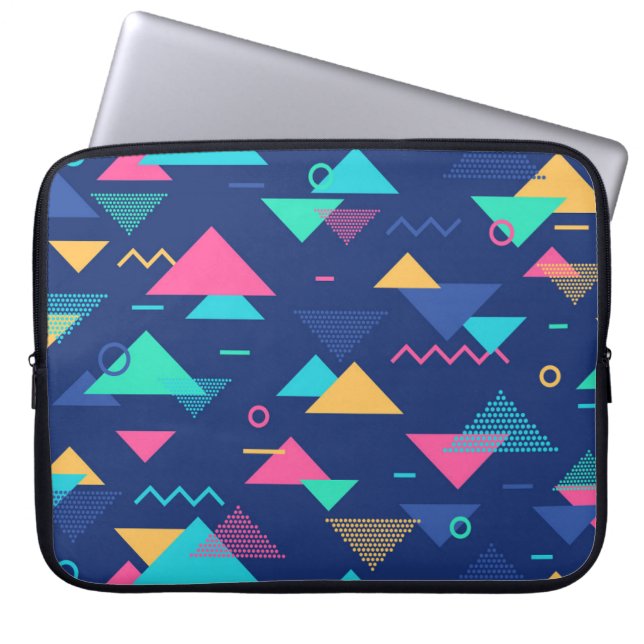 Retro 1980's Pattern Laptop Sleeve (Front)