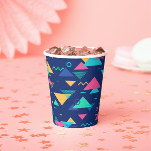Retro 1980's Pattern Paper Cups