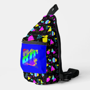 RETRO 1980s TAPE COLORFUL SHAPES Sling Bag
