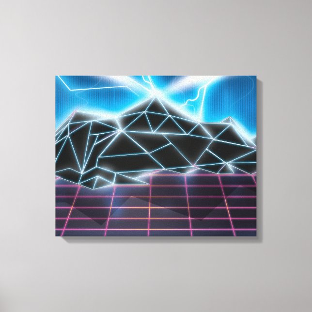 Retro 1980s video game graphic canvas print (Front)