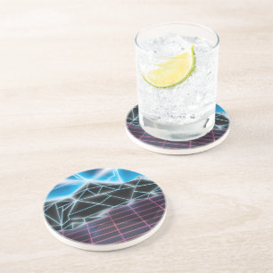 Retro 1980s video game graphic coaster