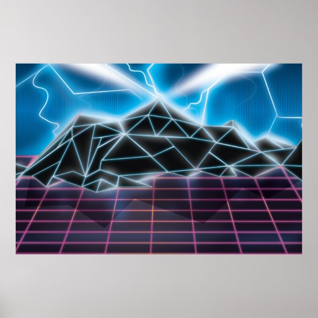 Retro 1980s video game graphic poster (Front)