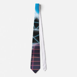 Retro 1980s video game graphic tie