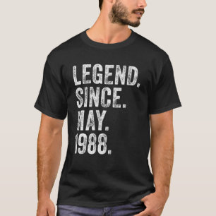 Retro 1988 Birthday May Born Legend Since 1988 T-Shirt