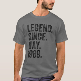 Retro 1989 Birthday May Born Legend Since 1989 T-Shirt