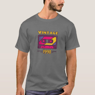 Retro 1990 Vintage Gift, 30 Years Old Birthday Gif T-Shirt