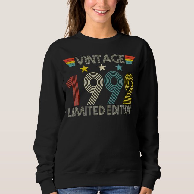Retro 1992 30th Birthday  30 Years Old Sweatshirt (Front)